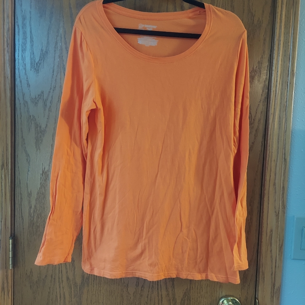 Orange Long Sleeve Top No Boundaries XXL (19) Layering